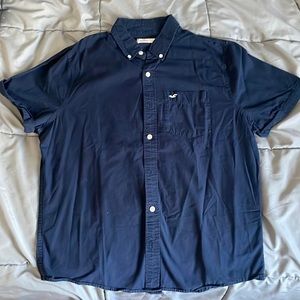 Hollister Large navy blue dress shirt